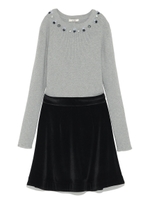 ビジューニットコンビワンピース/GRY