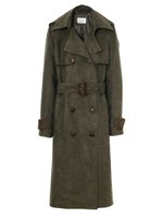 【O】スウェードライクロングトレンチコート/BEIGE