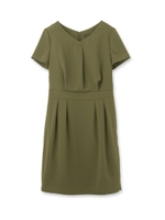 [L]深Vタック入りワンピース/ライトグリーン(621)