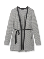 （洗える/UVカット）　[S]ボーダーロングカーディガン/ライトグレー(311)