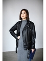 【AZUL by moussy】合皮ロングWライダース/BLK