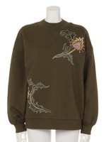 【CASUAL】flowerスエットプルオーバー/ブラック