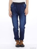 ストレッチデニム裏起毛パンツ/ネイビー