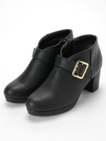 【mina 11月号掲載】ベルト付ショートブーツ/ブラウン