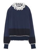 レースカラースカラもようセーター/NVY