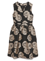 花柄ジャガードワンピース/BLK