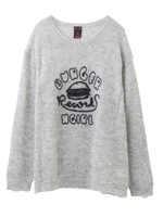 【X-GIRL×BURGER RECORDS】S/S MOHAIR KNIT TOP/ブラック