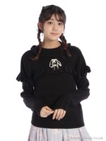 フロントスピンドルフリルTOPS/ブラック