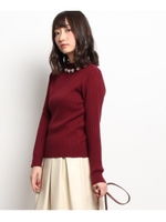 パールフラワーリブニット/グレー(012)