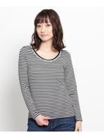 衿ビジューインナーロングTシャツ/ホワイト(301)