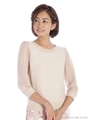 袖シフォンメランジニット/グレー系