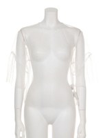 [OKIRAKU X ROSE BUD]チュールシースルーブラウス/WHITE LT