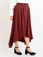 イレギュラーヘムスカート/ボルドー