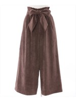 コーデュロイリボンパンツ/グレージュ