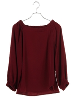 スクエアネックオフショルダーブラウス/ネイビー