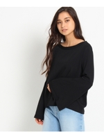 ダブルクロスフレアスリーブプルオーバー/ベビーピンク(071)