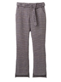 LOGO BELTED SLIM FLARE PANTS/マルチ