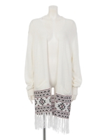 【anap mimpi】ネイティブフリンジニットカーディガン/WH