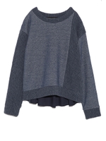 [Balcony and Bed]裏毛リブシャツMIXプルオーバー/GRY