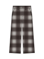 OMBRE CHECK WIDE-LEG PANTS/ホワイト