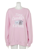 TINY CANDY'S KITTEN SWEAT TOPS/PINK