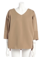 Vネックドルマンプルオーバー/ベージュ