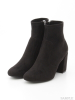 【REZOY】ストレッチショートブーツ/ブラックスエード