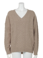 アンゴラケーブル V KNIT/ベージュ