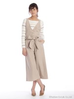 スエードカシュクールサロペット/ベージュ