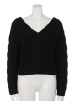 バックスピンドルケーブルニット/ブラック