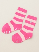 ラビ・ワォ ボーダーワンポイント SOCKS/ネイビー