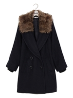 BIGファーWコート/ネイビー