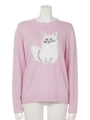 LAZY CAT KNIT TOPS/PINK LAVENDER