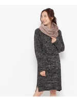 Vネックニットワンピース/ブラック(019)