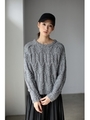 【AZUL by moussy】ロービングケーブルニットプルオーバー/T.GRY