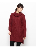 ウール混ケーブルワンピース/ブラウン(042)