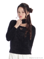 ハートくり抜きチョーカー風シャギーP/O/アイボリー