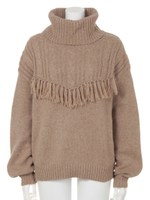 フリンジタートルケーブルニット/オフホワイト