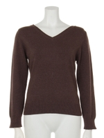 Vあきニット/ブラウン