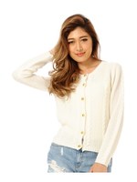 ケーブルニットカーデ/BLACK