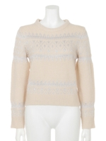 シルバーリリージャガードニット/ピンク