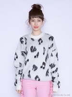 i love music knit top/PINK