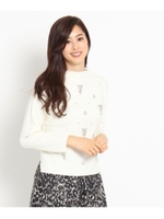 ジュエルフラワーニットプルオーバー/キャメル(041)