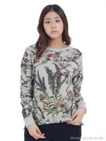 ボタニカルファンタジープリント起毛スウェット/生成