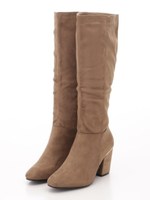 メタルヒールロングブーツ/クロ