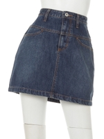 台形デニムスカート/ブラック