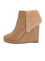 【goods】フェイクファーショートブーツ/グレー