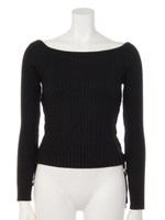 【sw】サイドベロアレースアップトップス/オフホワイト