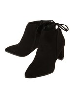 バックリボンショートブーツ/ブラウン