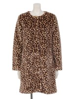 【chille anap】フェイクファーレオパードコート/BEG